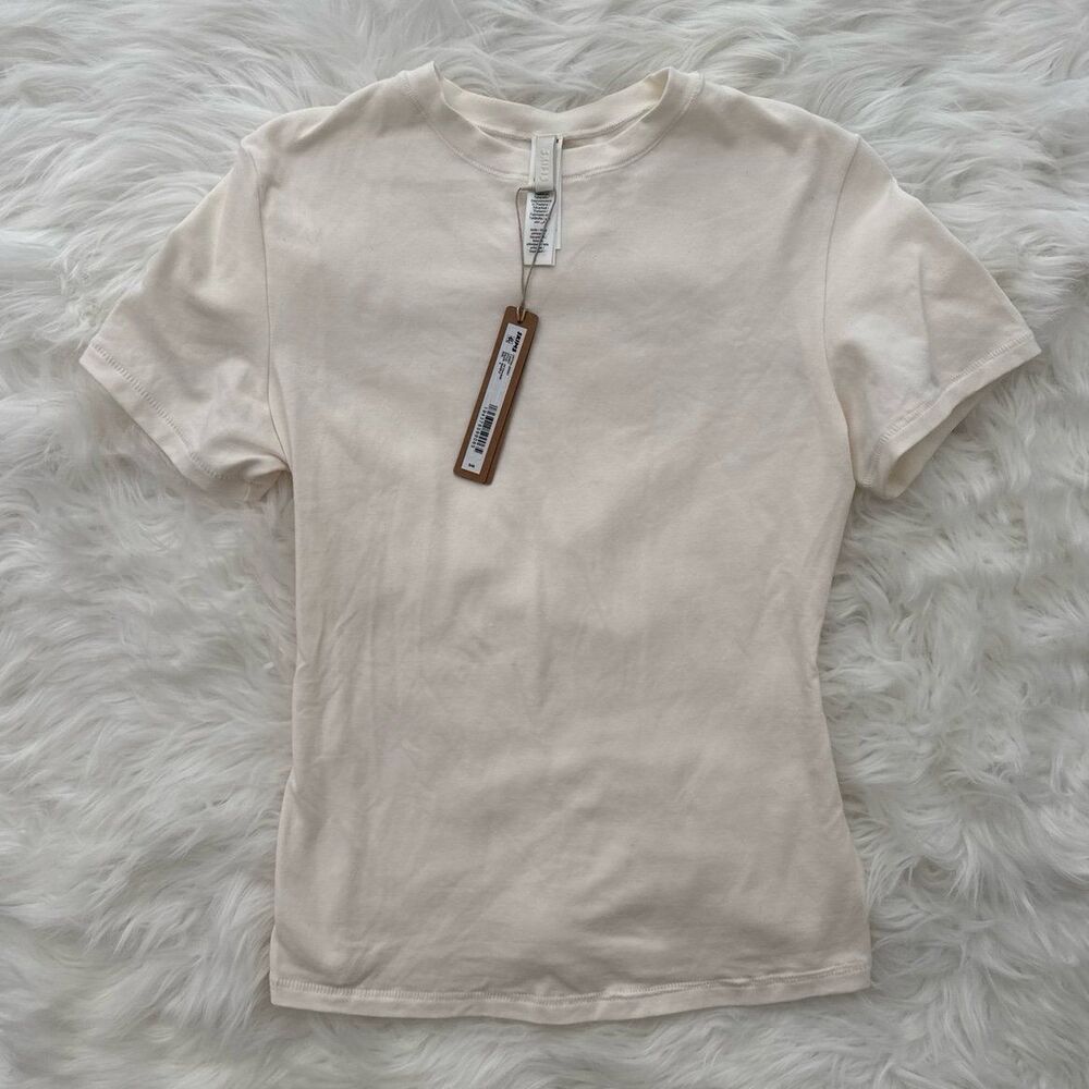 Skims Cotton Jersey T-Shirt Marble Size Small